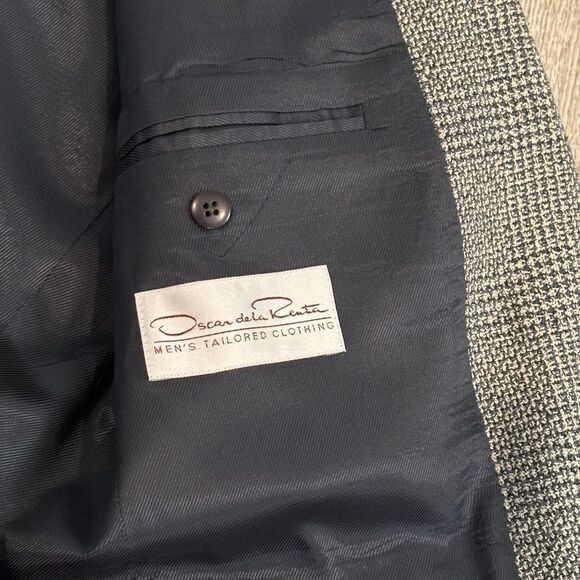 Oscar de la Renta Silk Wool Sport Coat Jacket Blazer Men's 38S NWT Vintage - Picture 5 of 10